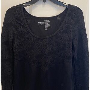 Bagatelle‎ Collection Top Women's L/XL Black Lace Stretch Comfort Whimsigoth